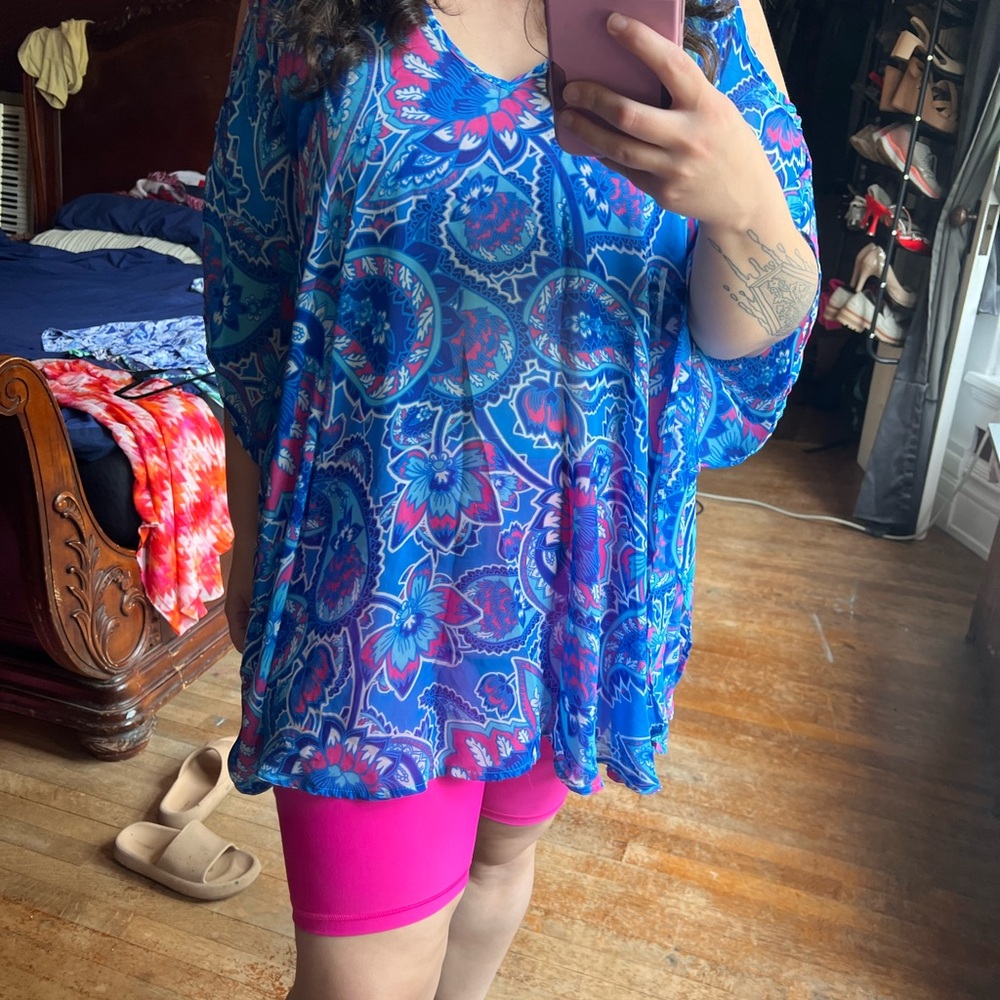Show Me Your MuMu Peta Tunic Peekaboo in Blueberry Sz M EUC